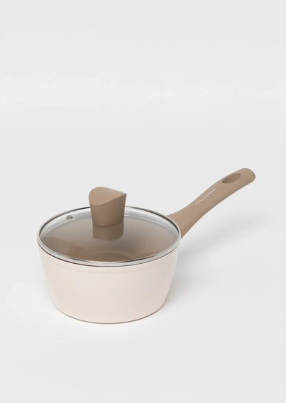 Zestaw 6 elementowy komplet patelni i garnków Florina Mokka beżowy| aluminum | powłoka ceramiczna AntiScratch | wszystkie typy kuchenek