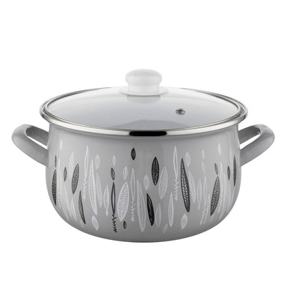 Garnek emaliowany pyza autumn 22cm 5,3l z/p szary