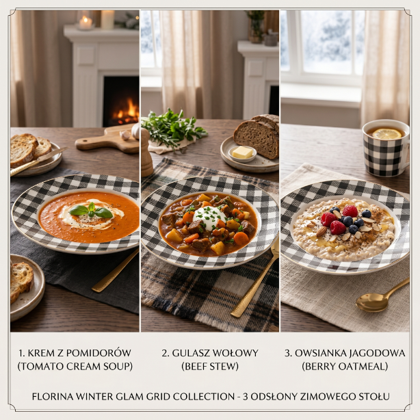 Talerz głęboki winter glam grid 21,5cm