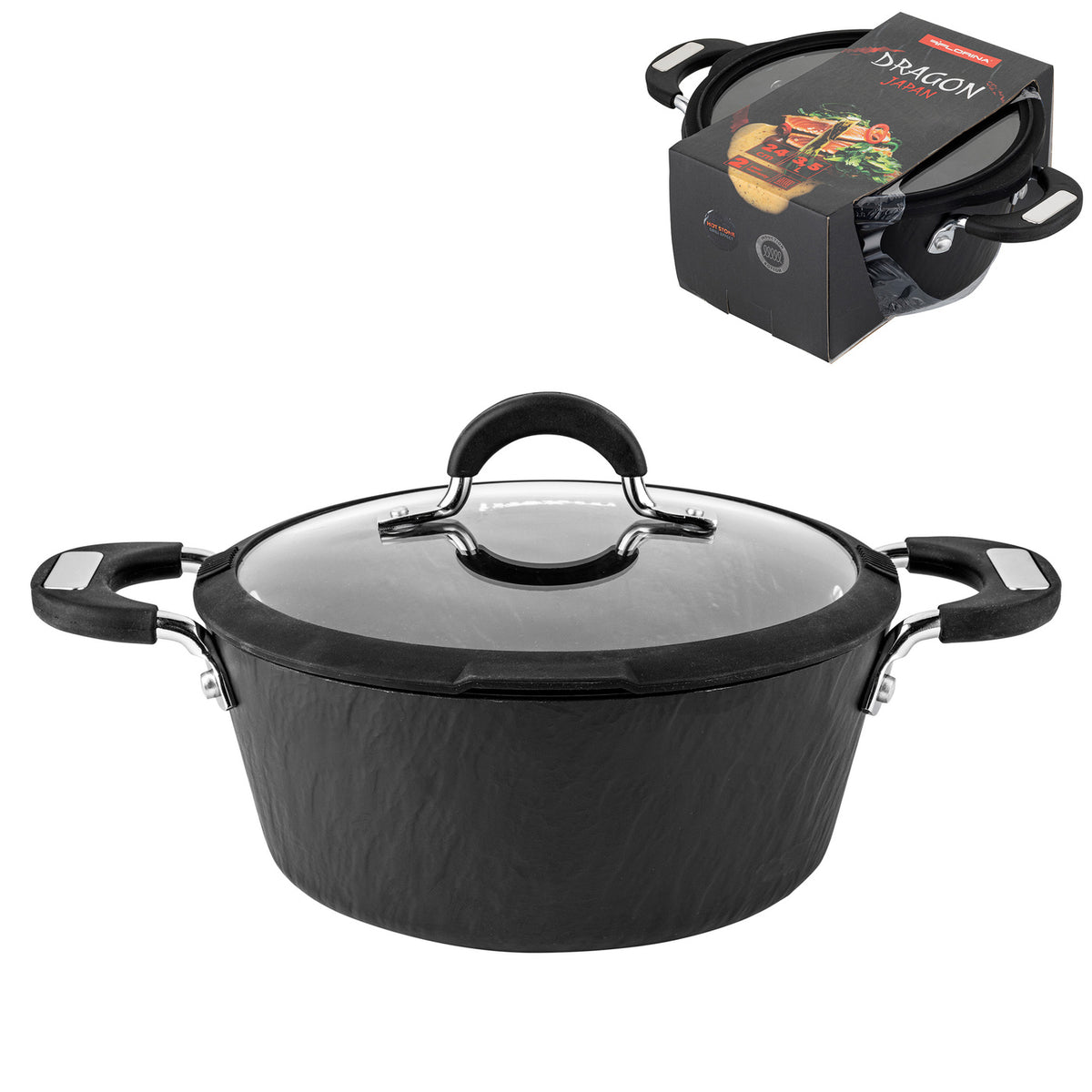 Garnek aluminiowy dragon 24cm 3,5l z/p