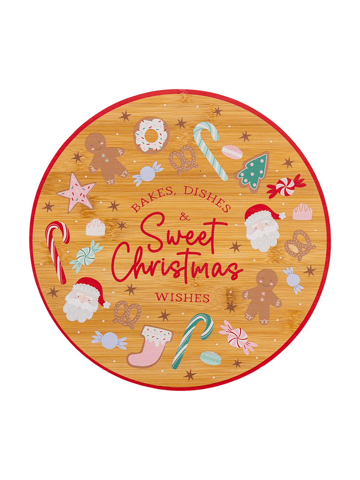 DESKA BAMBUSOWA OBROTOWA HAPPY&JOY 30CM SWEET CHRISTMAS WISHES