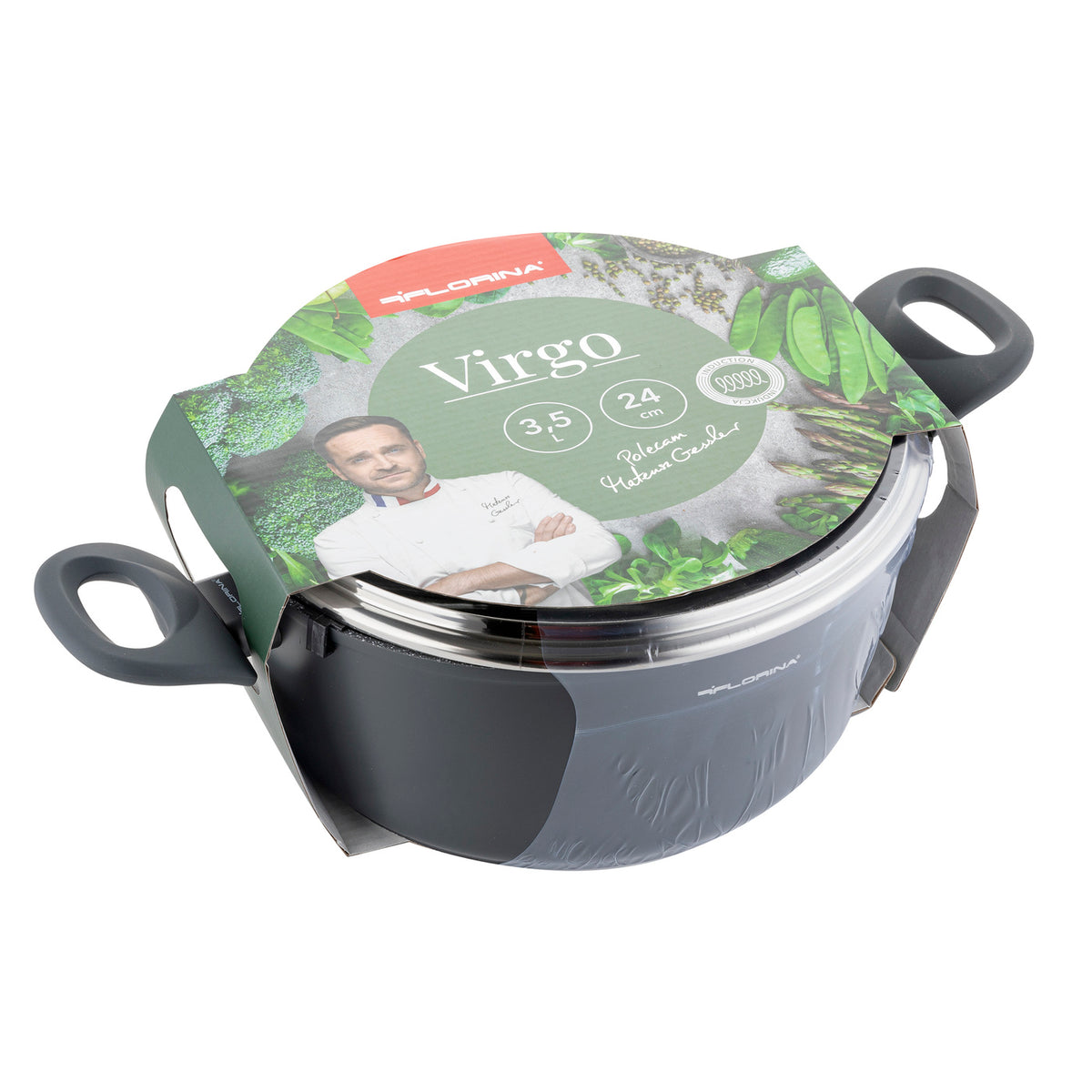 Garnek aluminiowy virgo 24cm 3,5l z/p mg