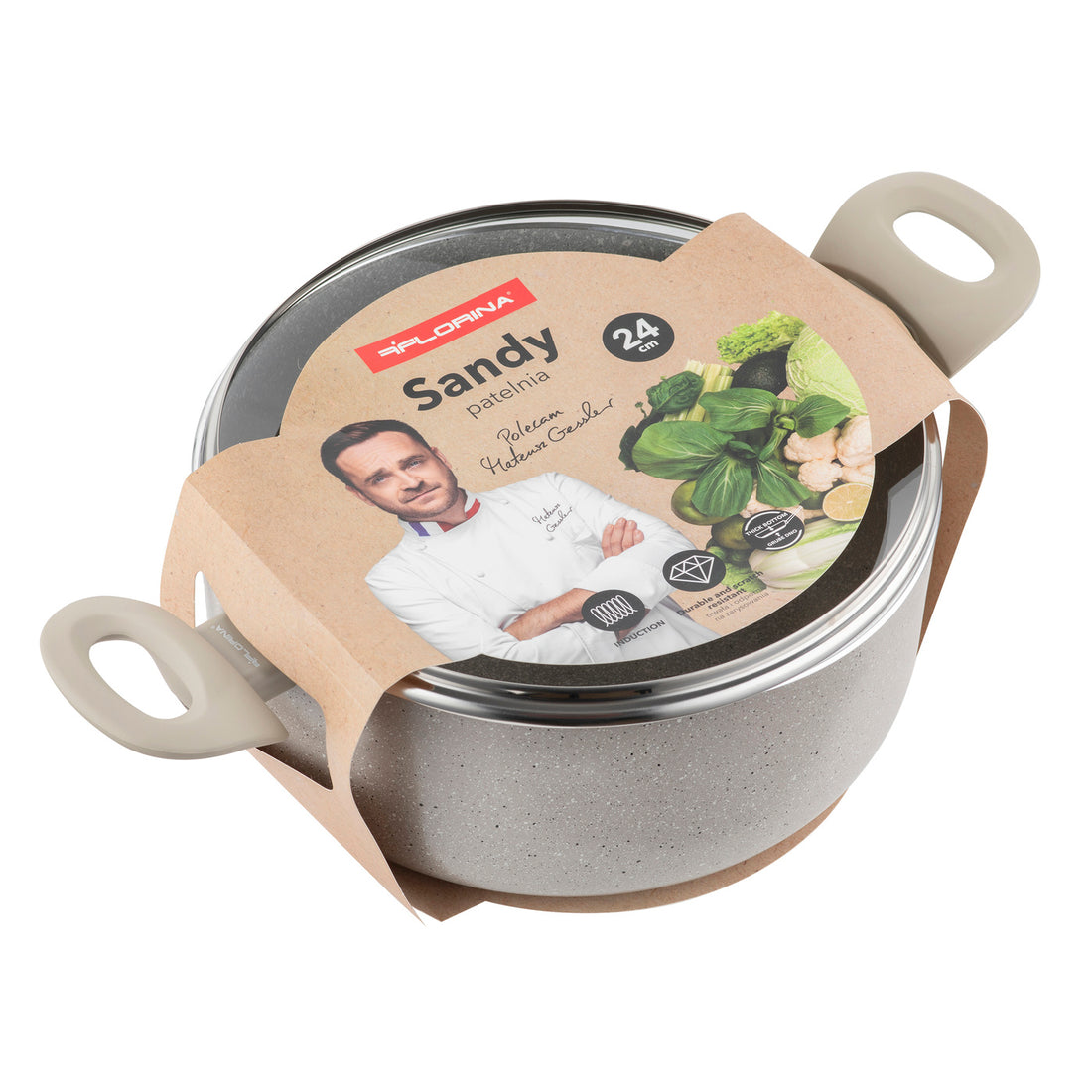 Garnek aluminiowy sandy 24cm 4,1l z/p mg