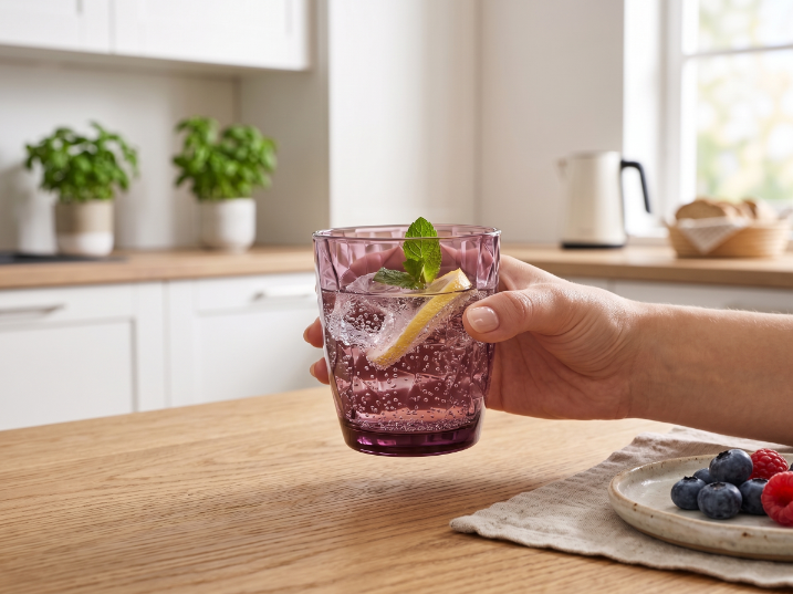 Szklanka diamond do wody 300 ml fioletowa-borm