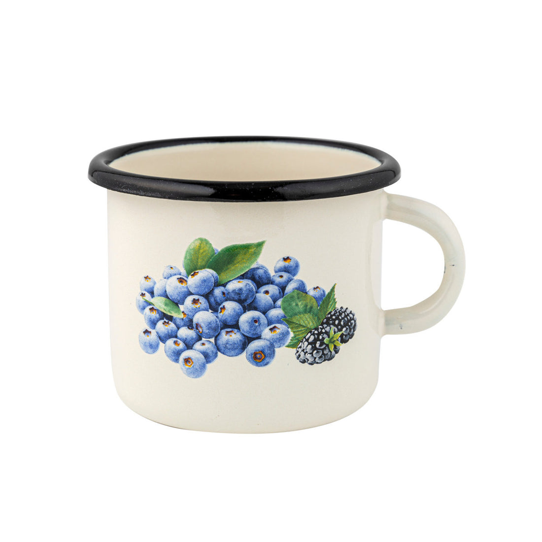 Kubek emaliowany prosty borówka 9cm 500ml