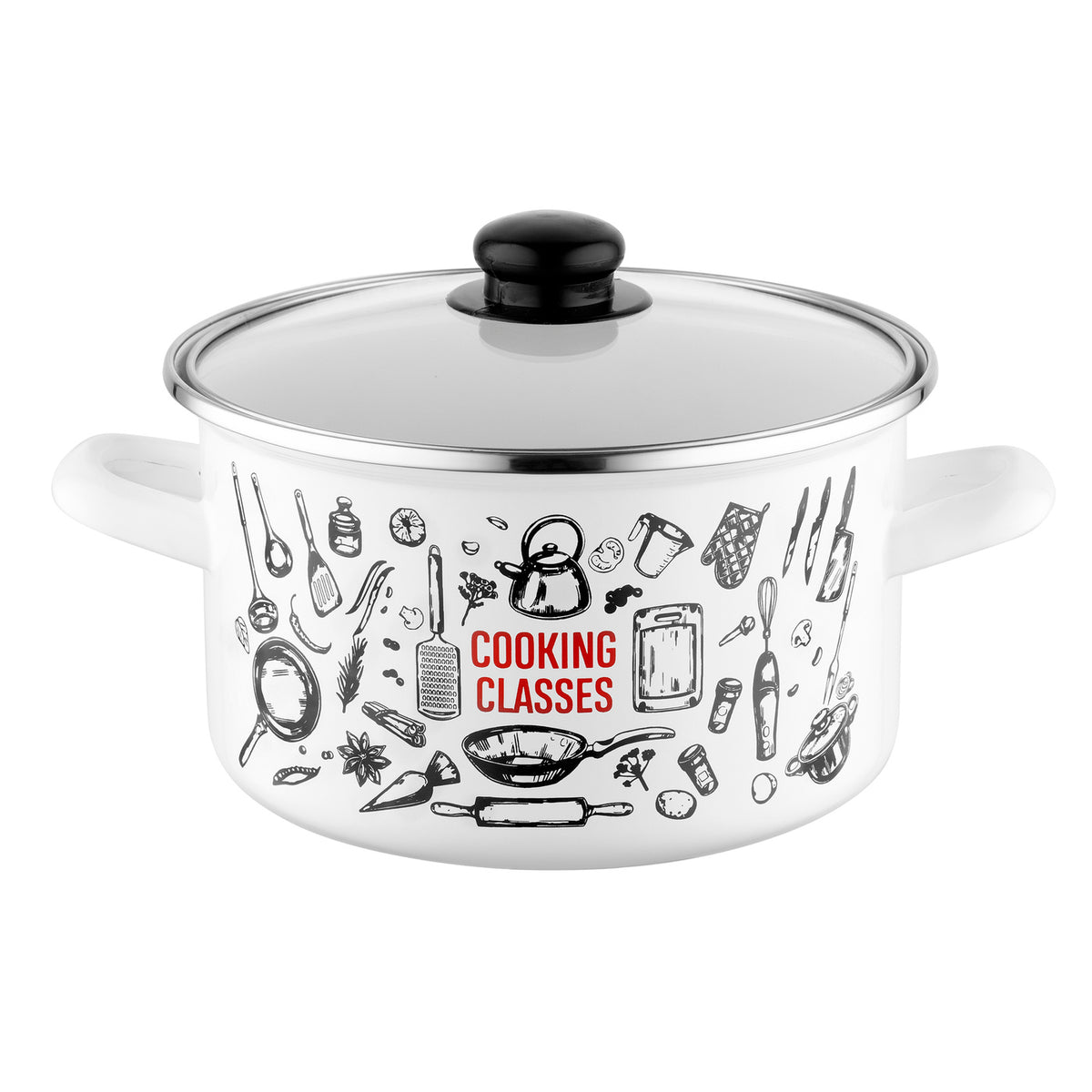 Garnek emaliowany prosty kitchen white 20cm 4,1l z/p
