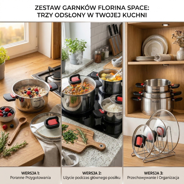 Garnki nierdzewne space kpl. 6el. mg