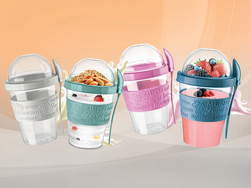 Pojemnik na jogurt 600ml mix 4 kolorów v.2