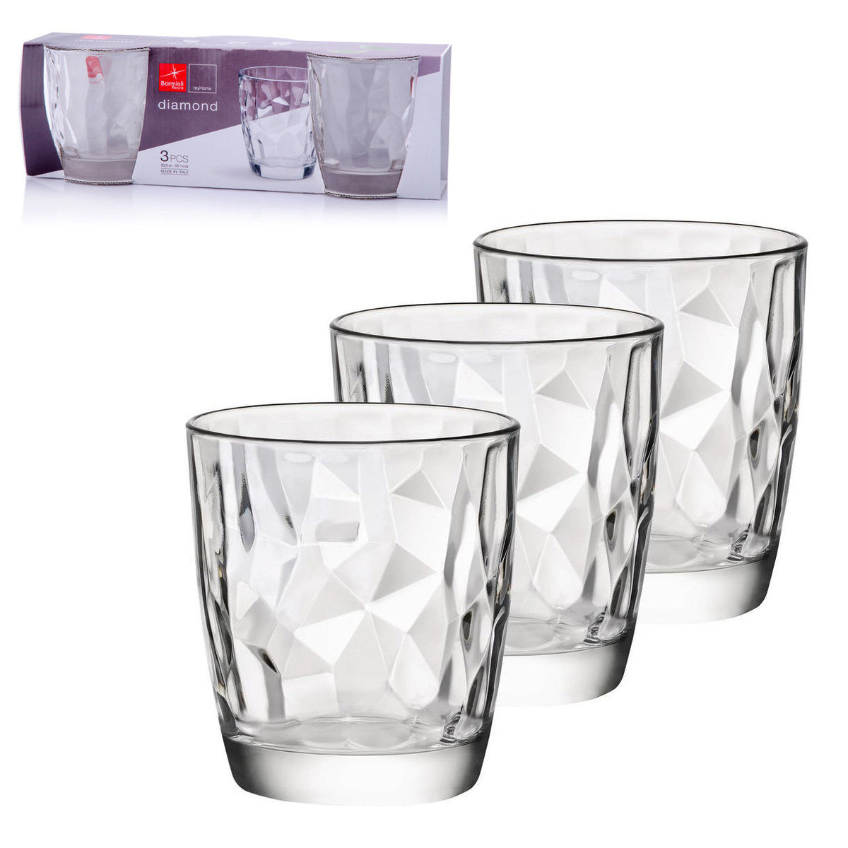 Szklanka do wody diamond 300ml 3szt.