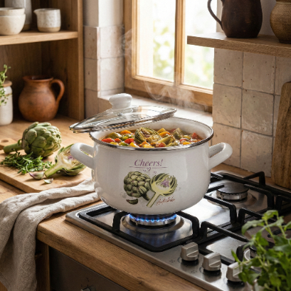 Garnek emaliowany pyza arti 16cm 2,2l z/p