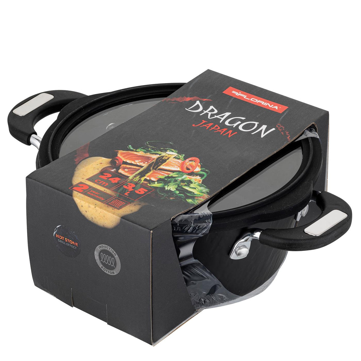 Garnek aluminiowy dragon 24cm 3,5l z/p