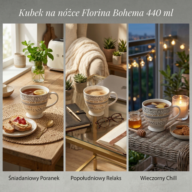 Kubek na nóżce bohema 440ml