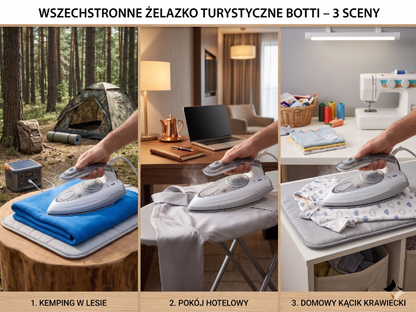 Żelazko parowe turystyczne elektryczne travel 1750-1200w/900-1100w -botti sl-9990
