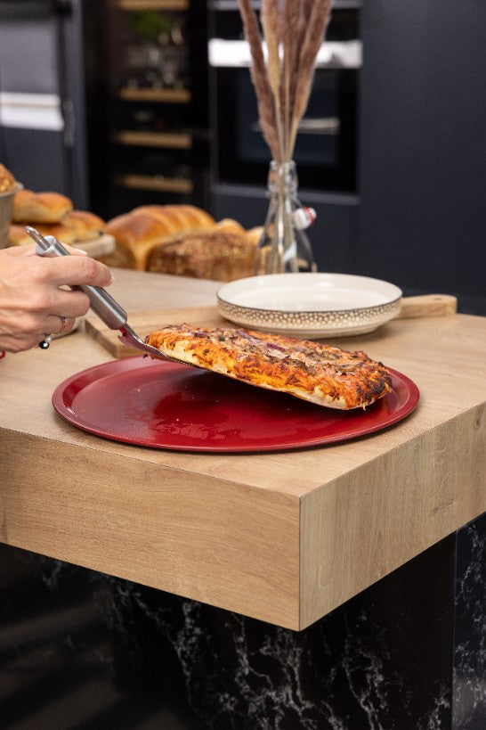 Zestaw 3 elementowy komplet blach Florina Deliss czerwony| stal węglowa | do każdego piekanika; do pizzy; do muffinek; do tarty