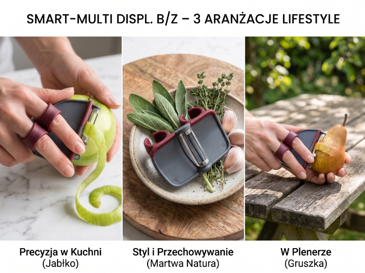 Obierak do warzyw z uchwytem smart-multi displ. b/z