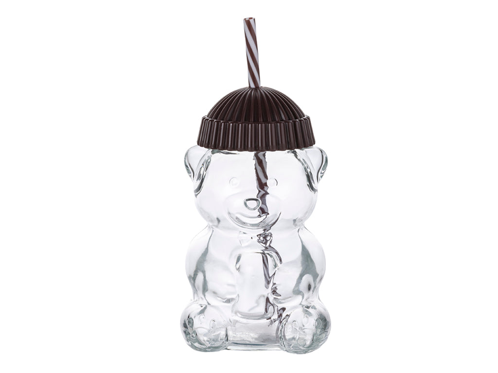 SZKLANKA BEARRY ZE SŁOMKĄ 500ML BORDO