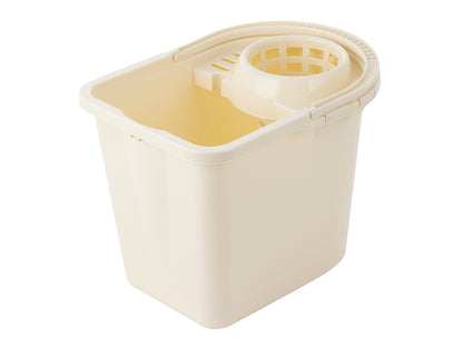 Wiadro plastikowe prostokątne z wyciskaczem 15l kremowy