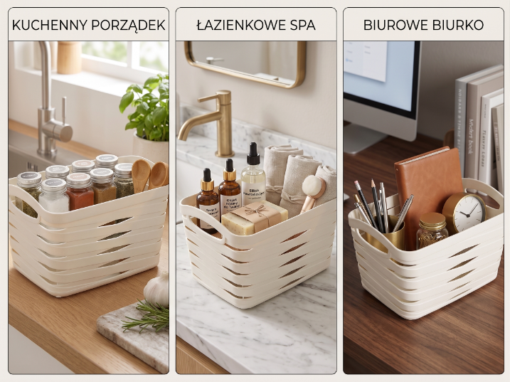 Koszyk plastikowy linea 16x12x11cm 1,5l kremowy