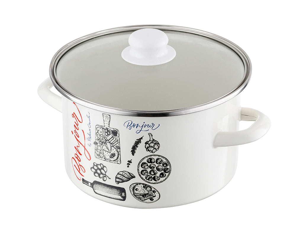Garnek emaliowany prosty bonjour 20cm 3,75l z/p mg