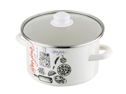 Garnek emaliowany prosty bonjour 20cm 3,75l z/p mg