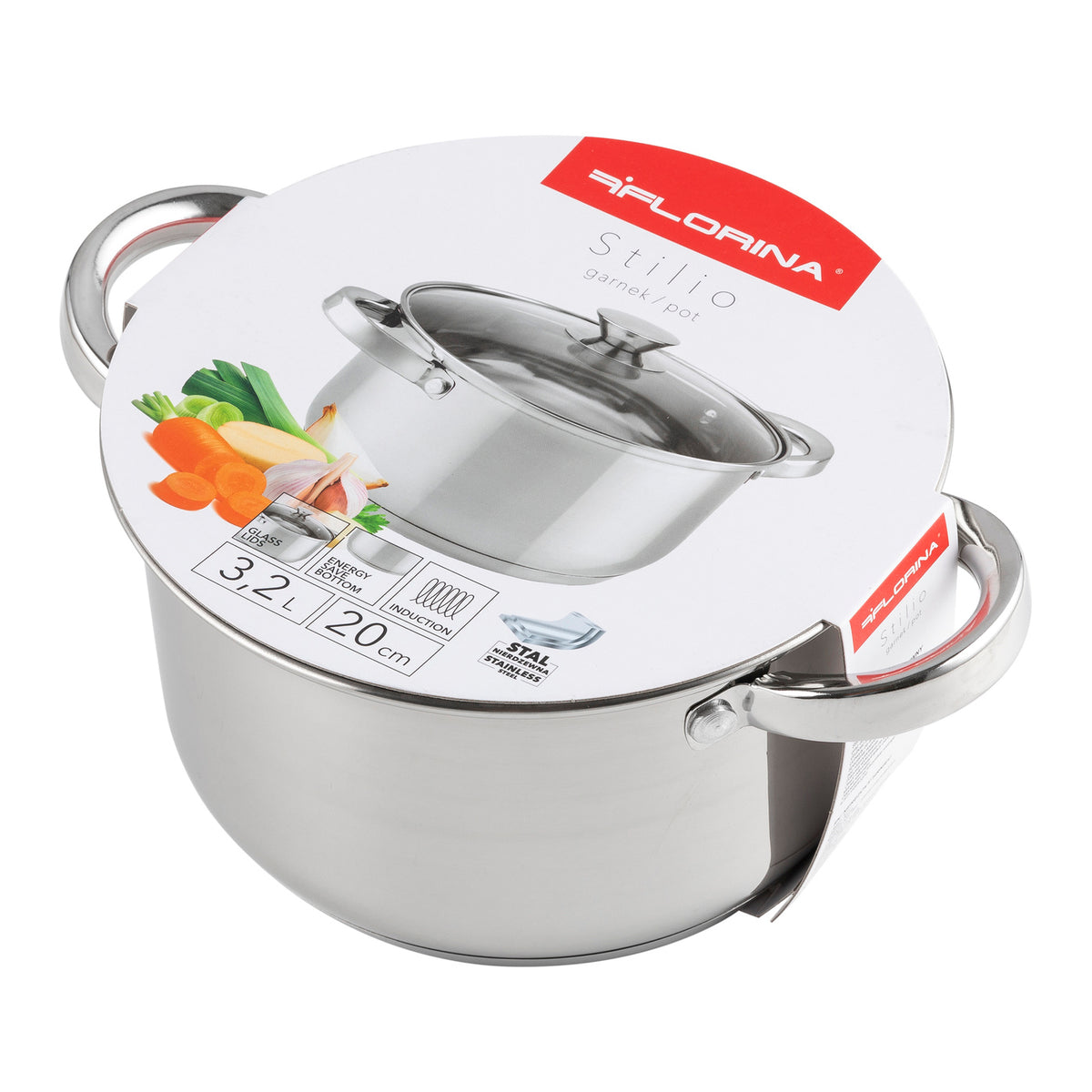 Garnek nierdzewny stilio 20cm 3,2l z/p