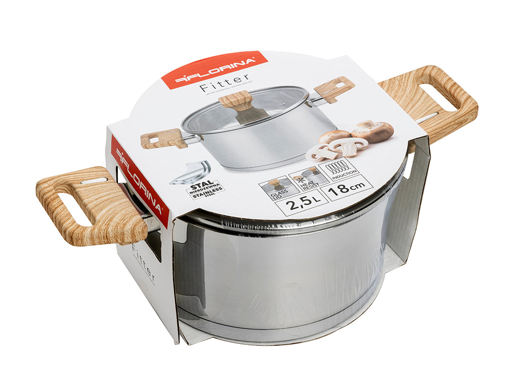 Garnek nierdzewny fitter 18cm 2,5l z/p