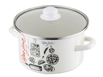 Garnek emaliowany prosty bonjour 22cm 4,8l z/p mg