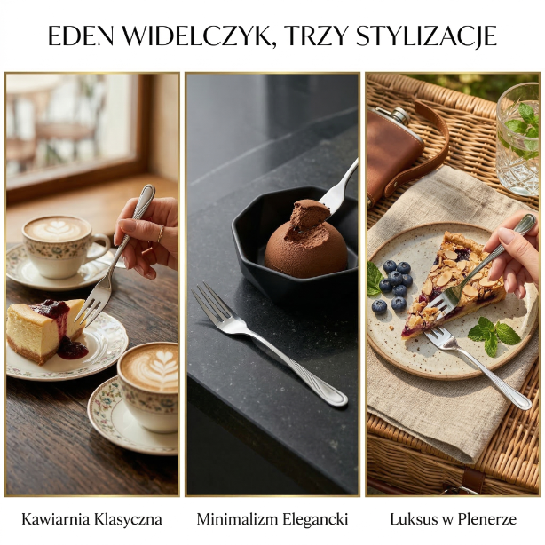 Sztućce widelczyk do ciasta mozart 3szt. blister