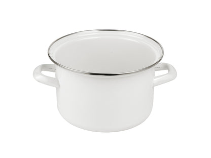 Garnek emaliowany prosty gładki 18cm 3,0l kremowy