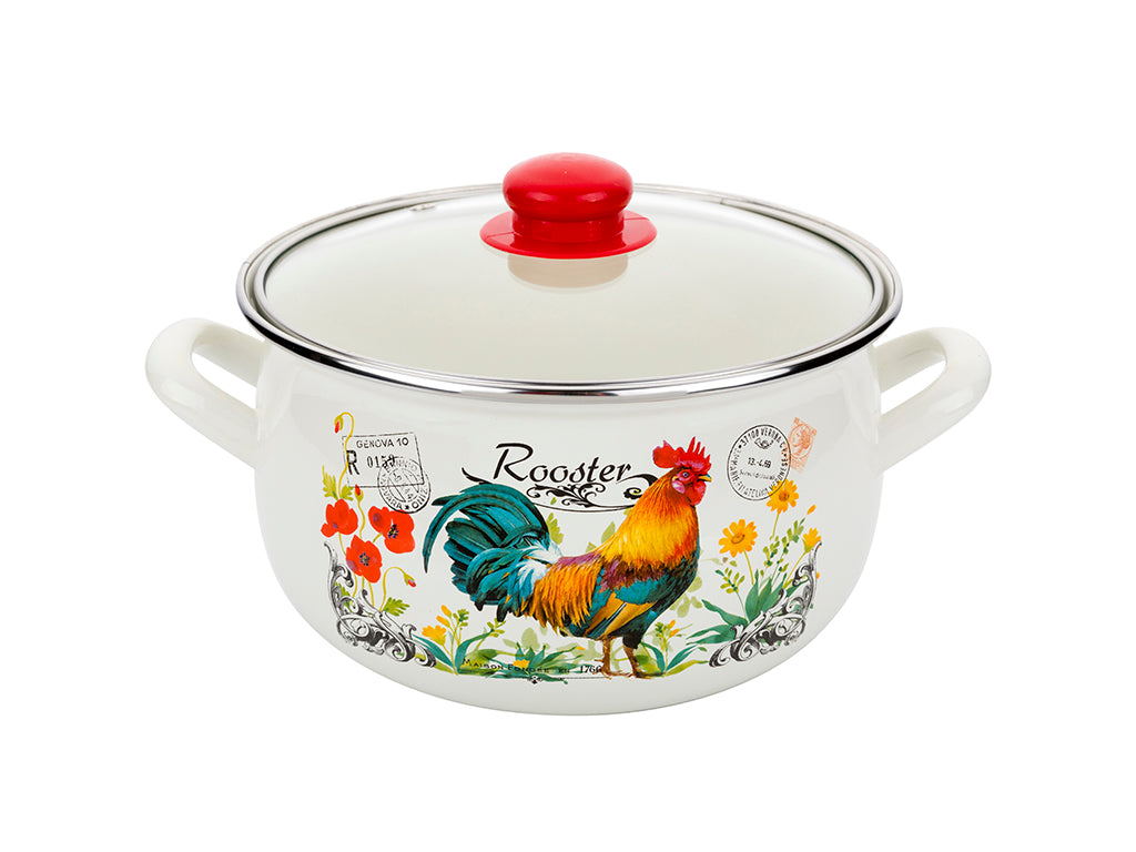 GARNEK EMALIOWANY PYZA KOGUCIK 18CM 2,9L Z/P