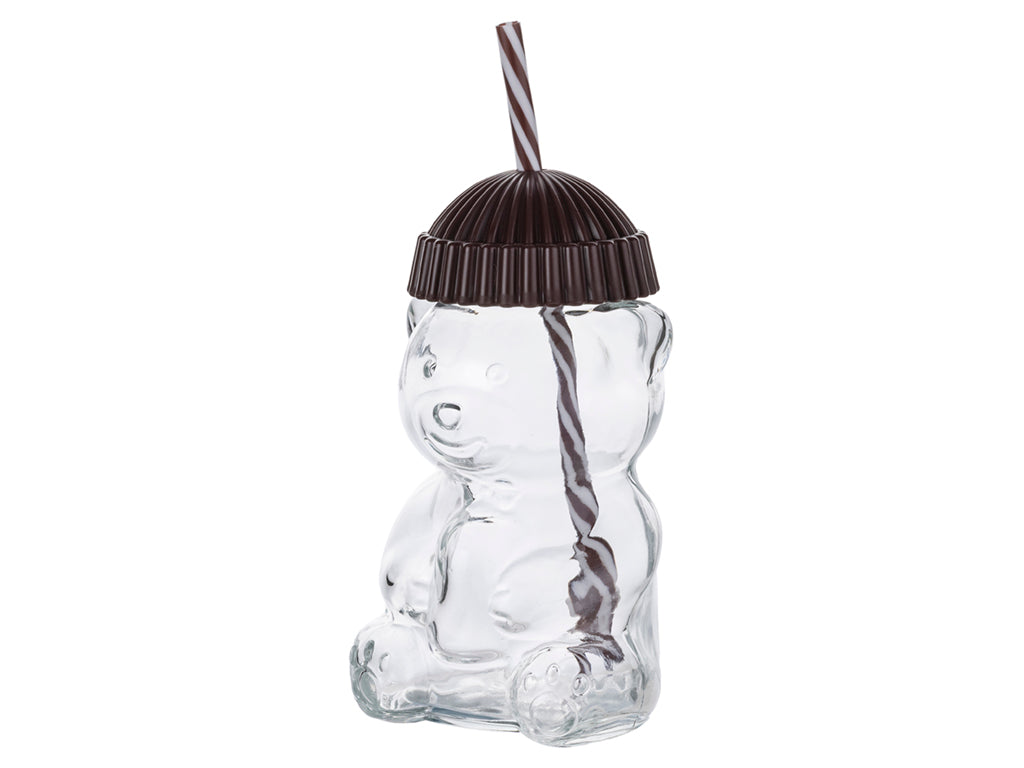 SZKLANKA BEARRY ZE SŁOMKĄ 500ML BORDO