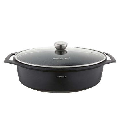 Brytfanna aluminiowa owalna chef 39,5x28,5x12,3cm 7,3l z/p