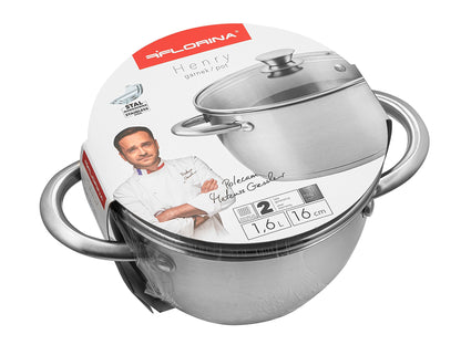 Garnek nierdzewny henry 16cm 1,6l z/p mg