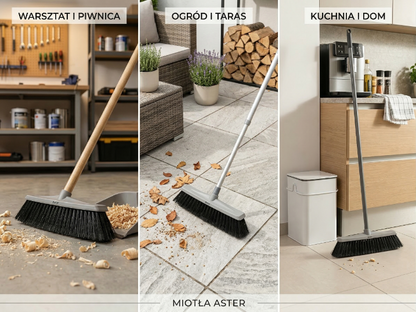 Miotła plastikowa aster kremowy