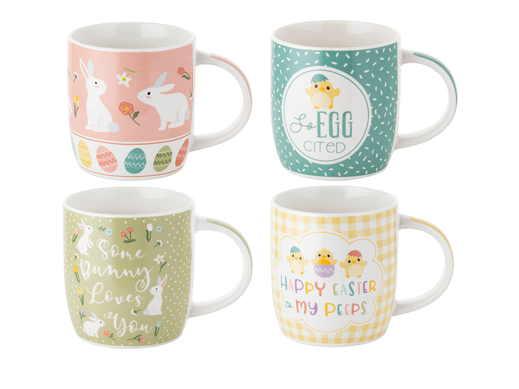 Kubek Florina Pollos 350 ml porcelanowy mix 4 wzorów do kawy herbaty