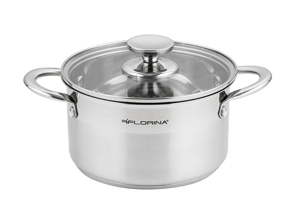 Garnek nierdzewny Florina Falcon 18 cm 2,5 l z pokrywką stal do zmywarki