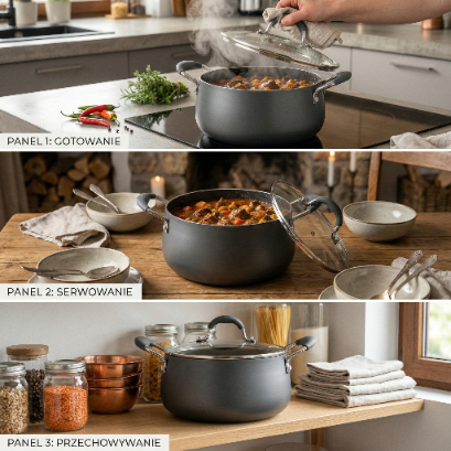 Garnek alumniowy nordica 20cm 3l z/p