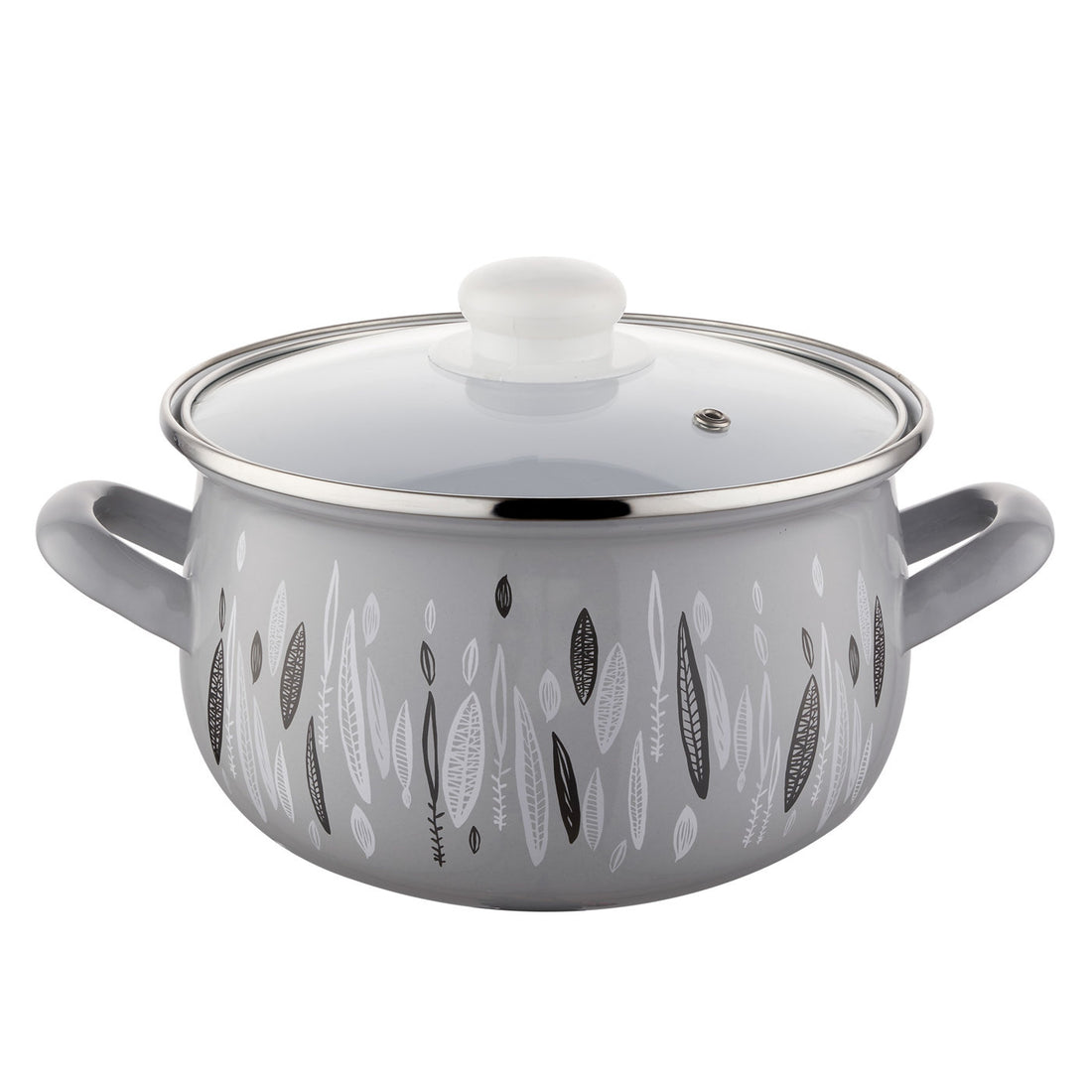 Garnek emaliowany pyza autumn 18cm 3l z/p szary