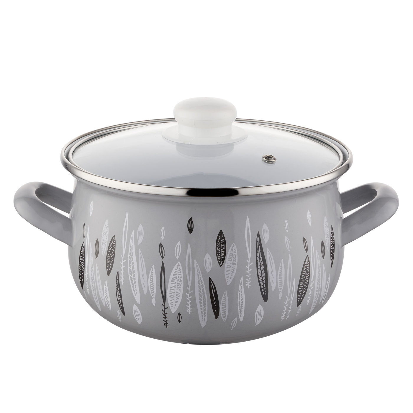 Garnek emaliowany pyza autumn 18cm 3l z/p szary