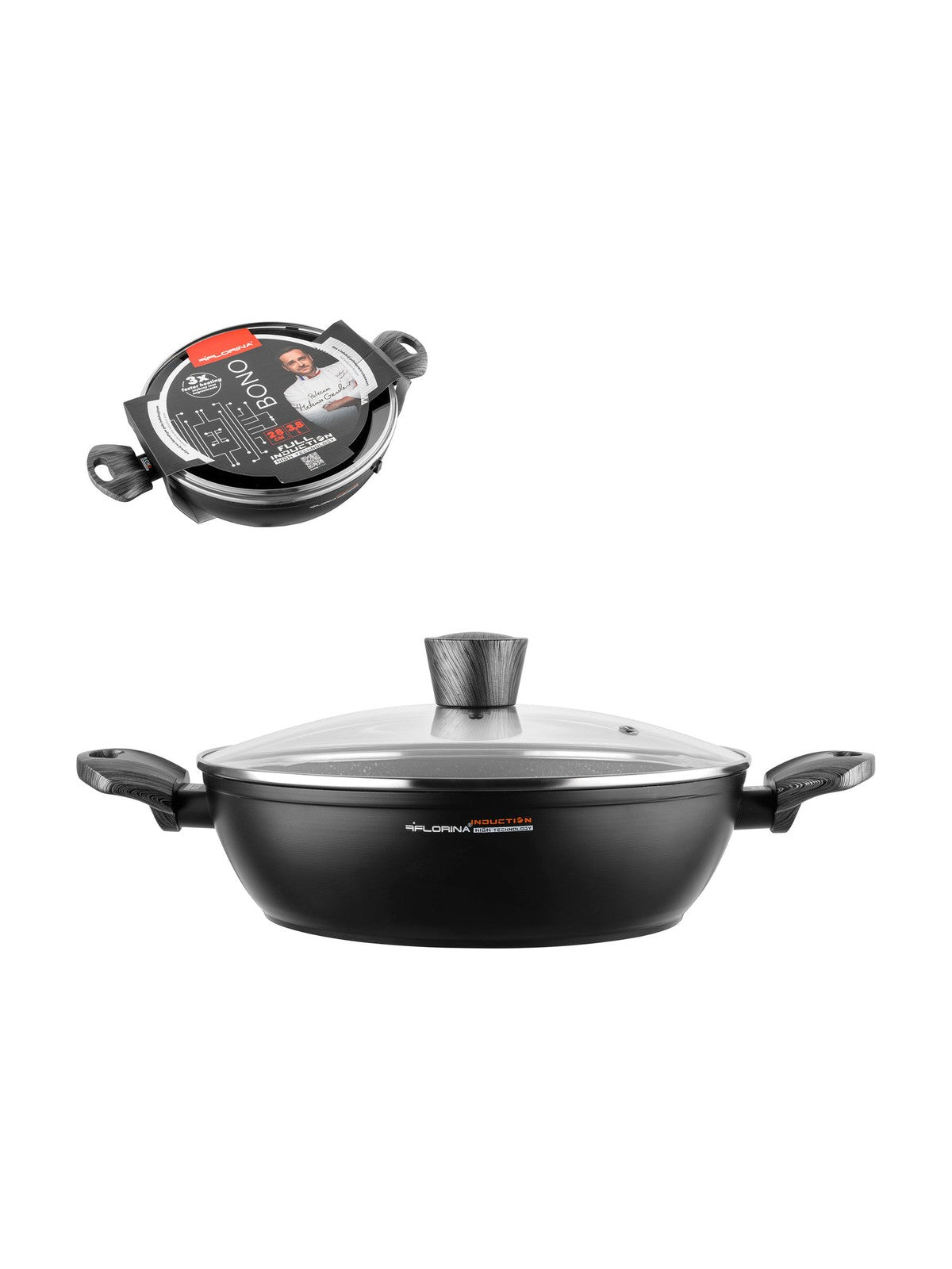 Garnek aluminiowy niski bono 28cm 3,8l z/p mg