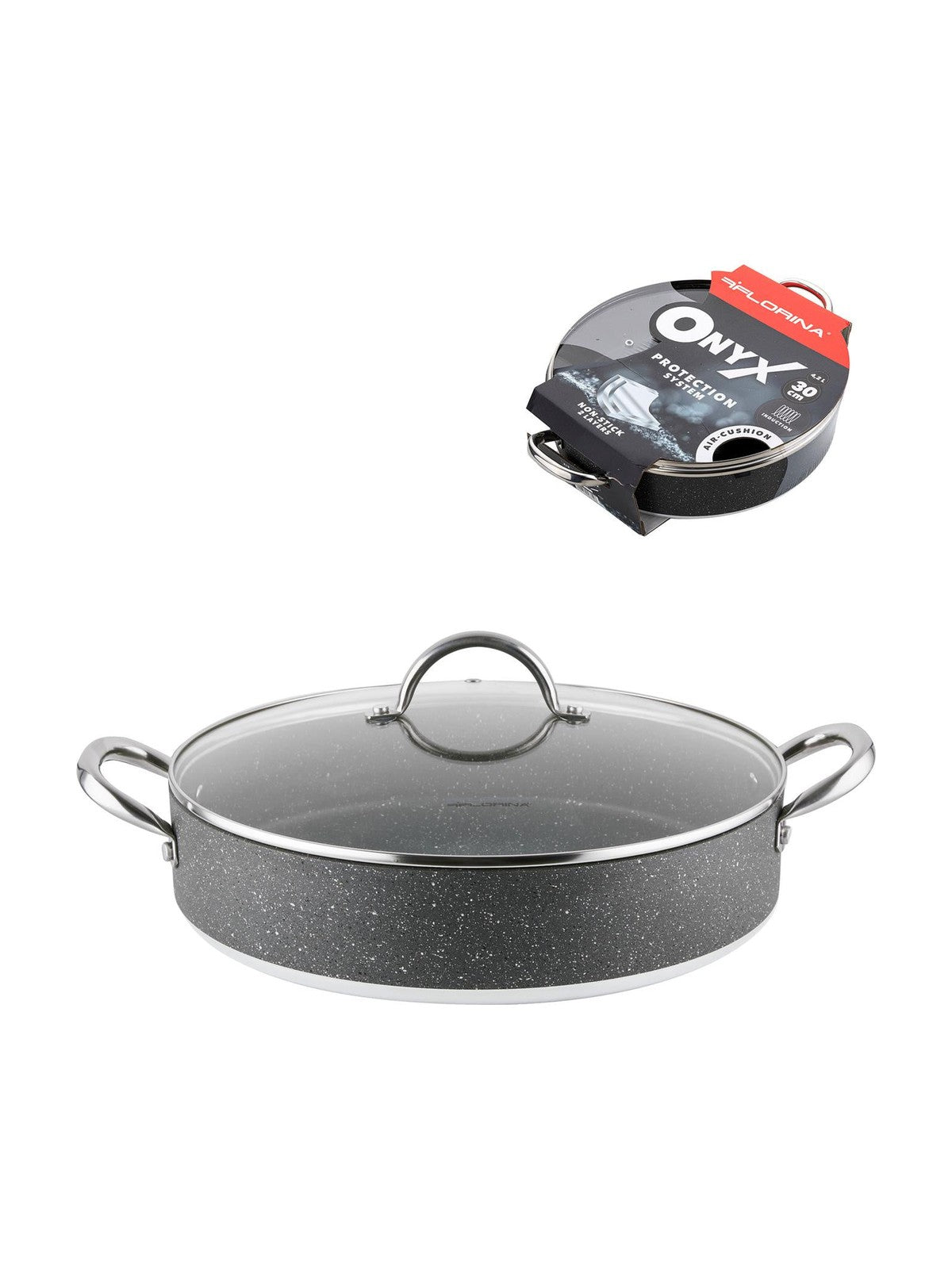 Garnek aluminiowy niski onyx 30cm 4,2l z/p