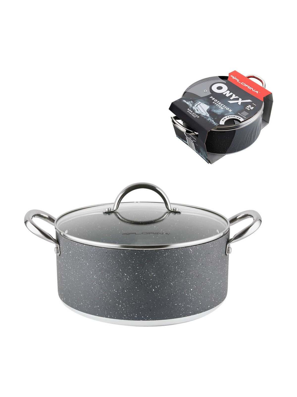 Garnek aluminiowy onyx 24cm 4,8l z/p