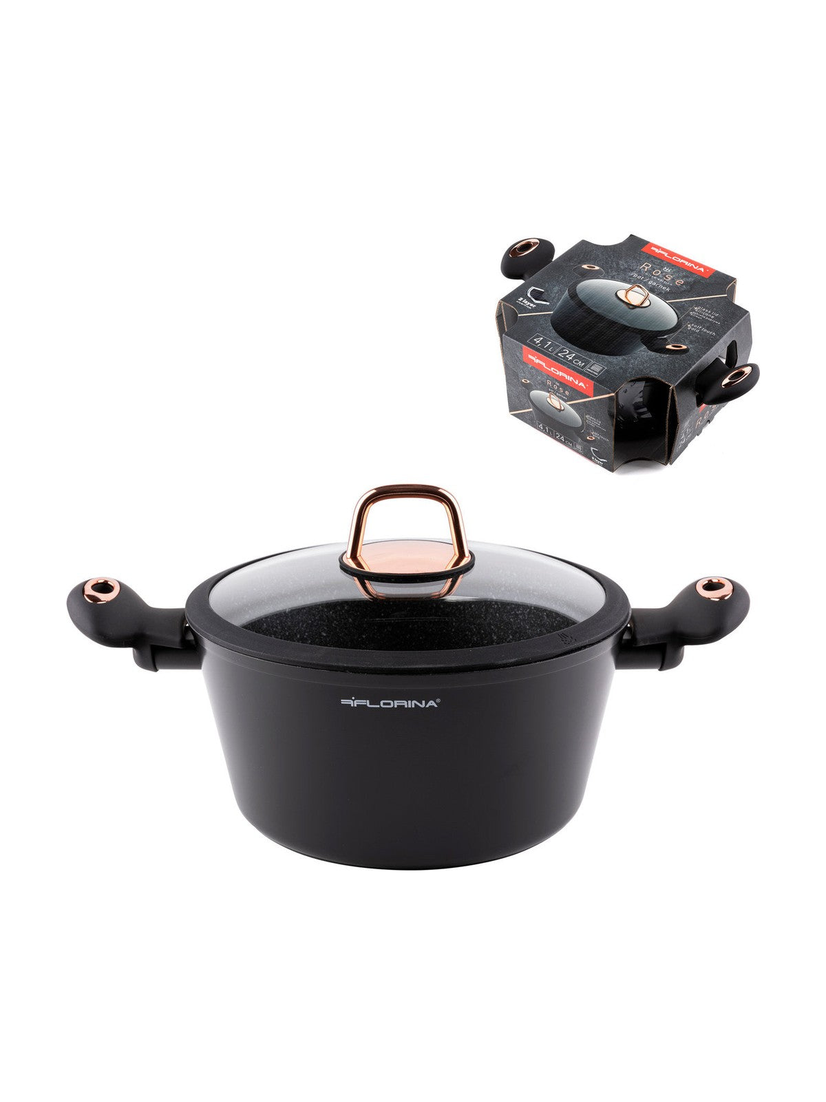 Garnek aluminiowy rose 24cm 4,1l z/p