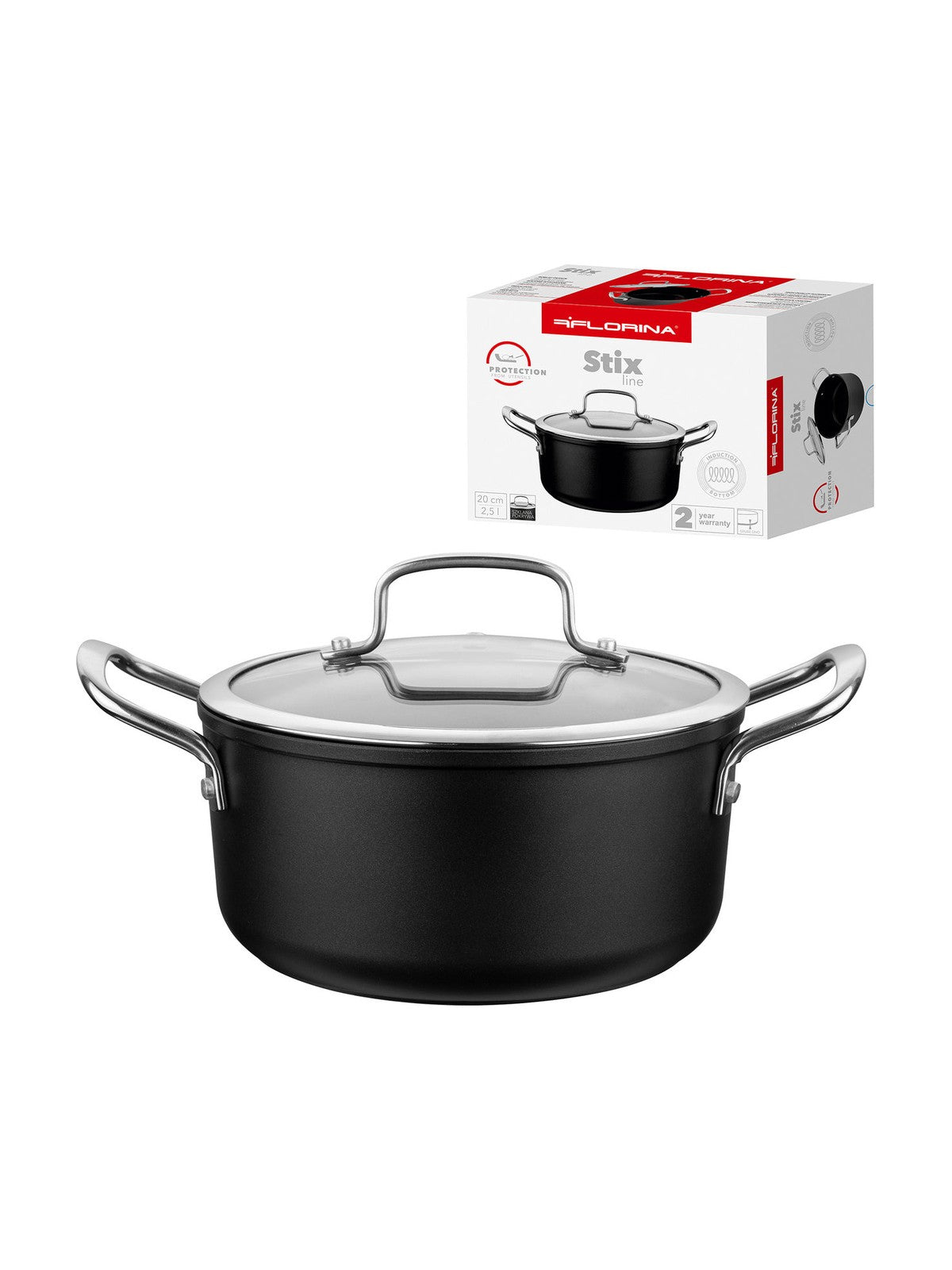 Garnek aluminiowy stix 20cm 2,5l z/p