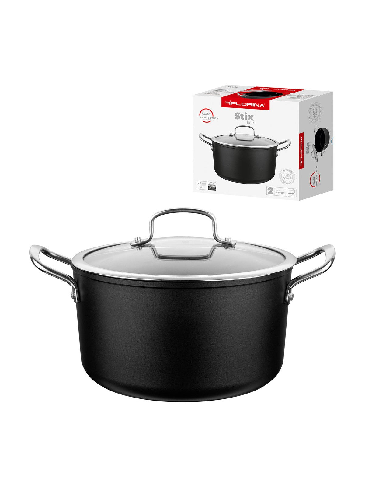 Garnek aluminiowy stix 24cm 4l z/p