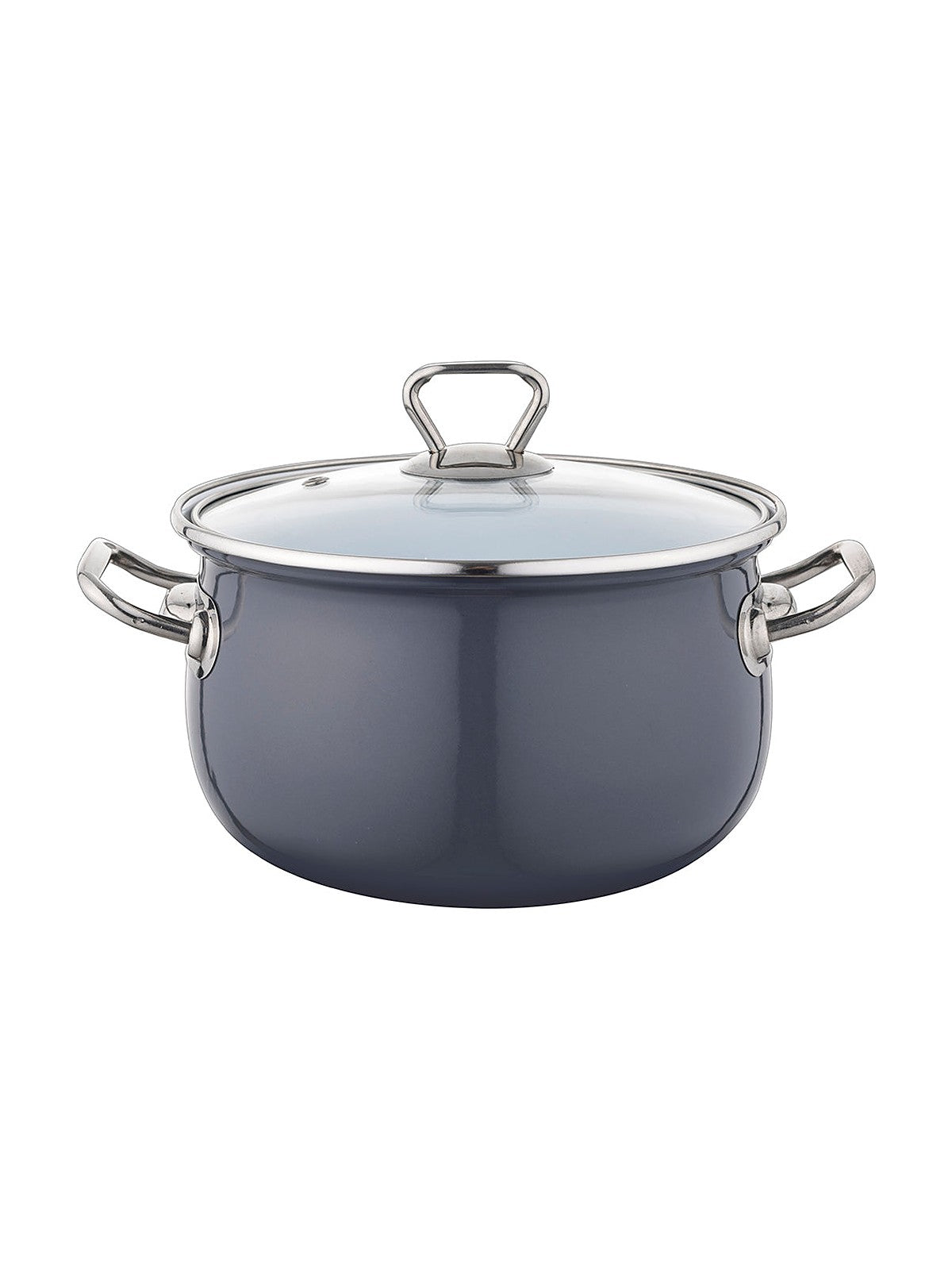 GARNEK EMALIOWANY BLISS 22CM 4,8L Z/P CIEMNY SZARY