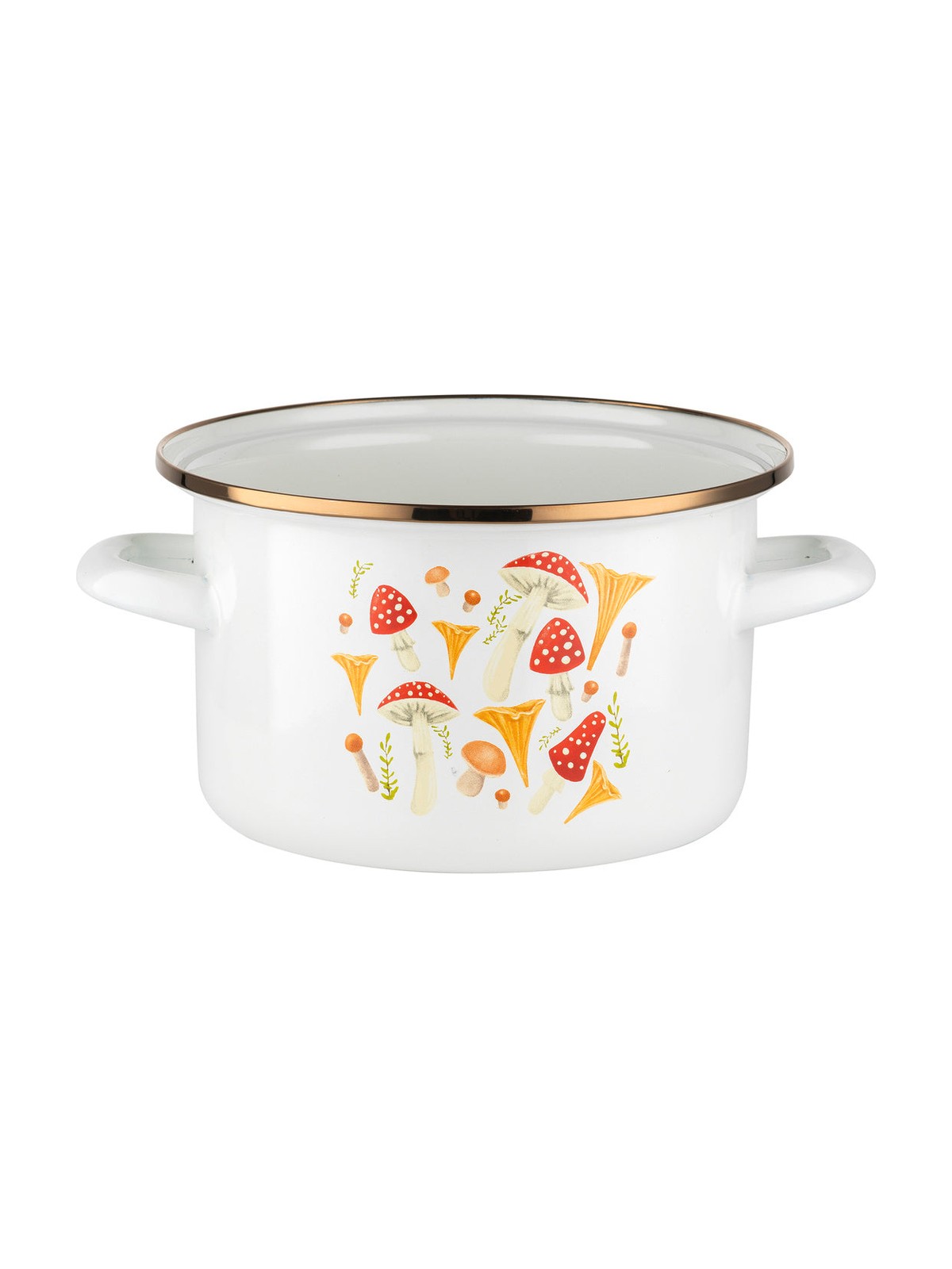 Garnek emaliowany Emalia Polska Pleszew Grzybki 18 cm 2,65 l