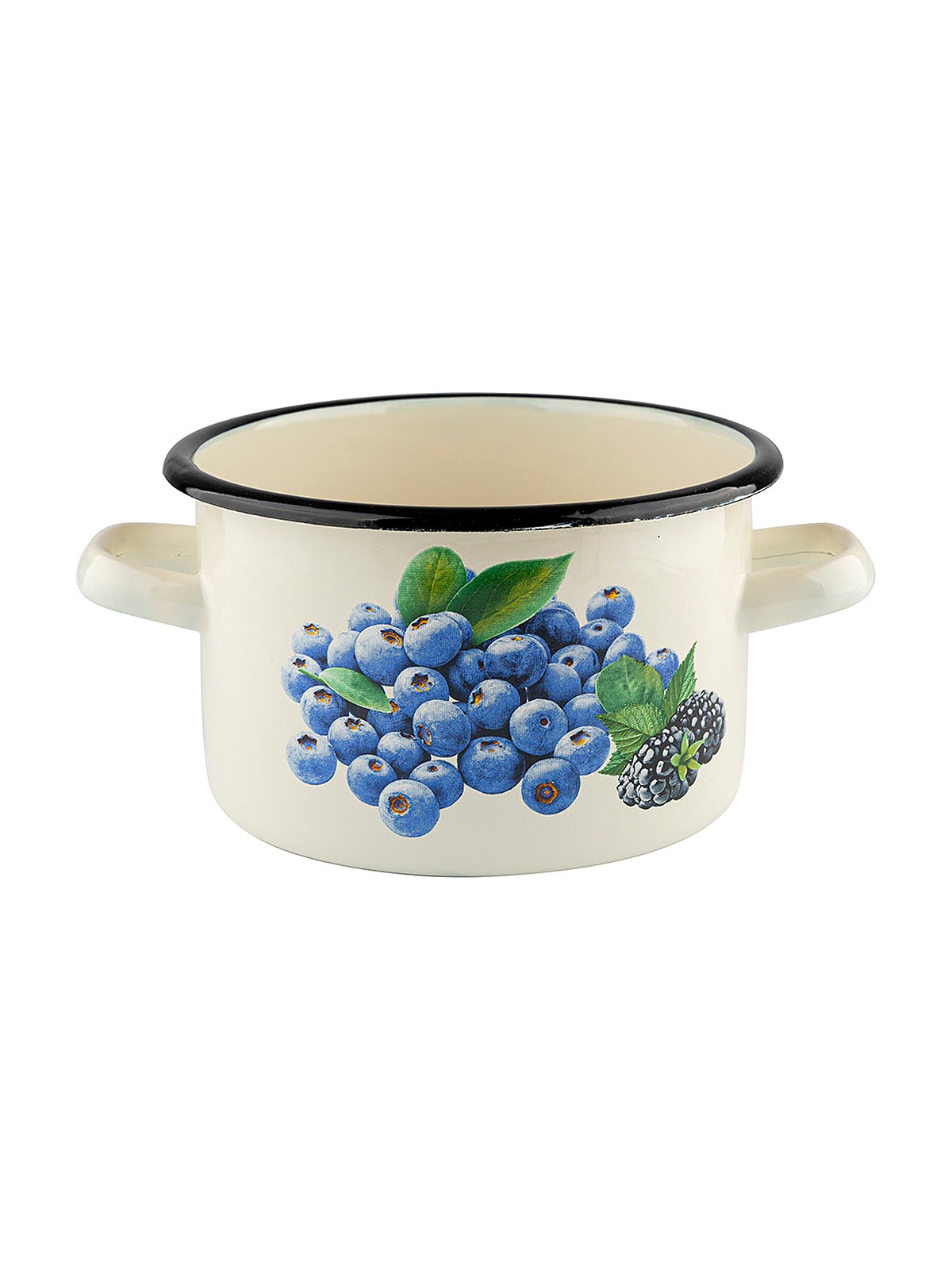 Garnek emaliowany prosty borówka 16cm 2l