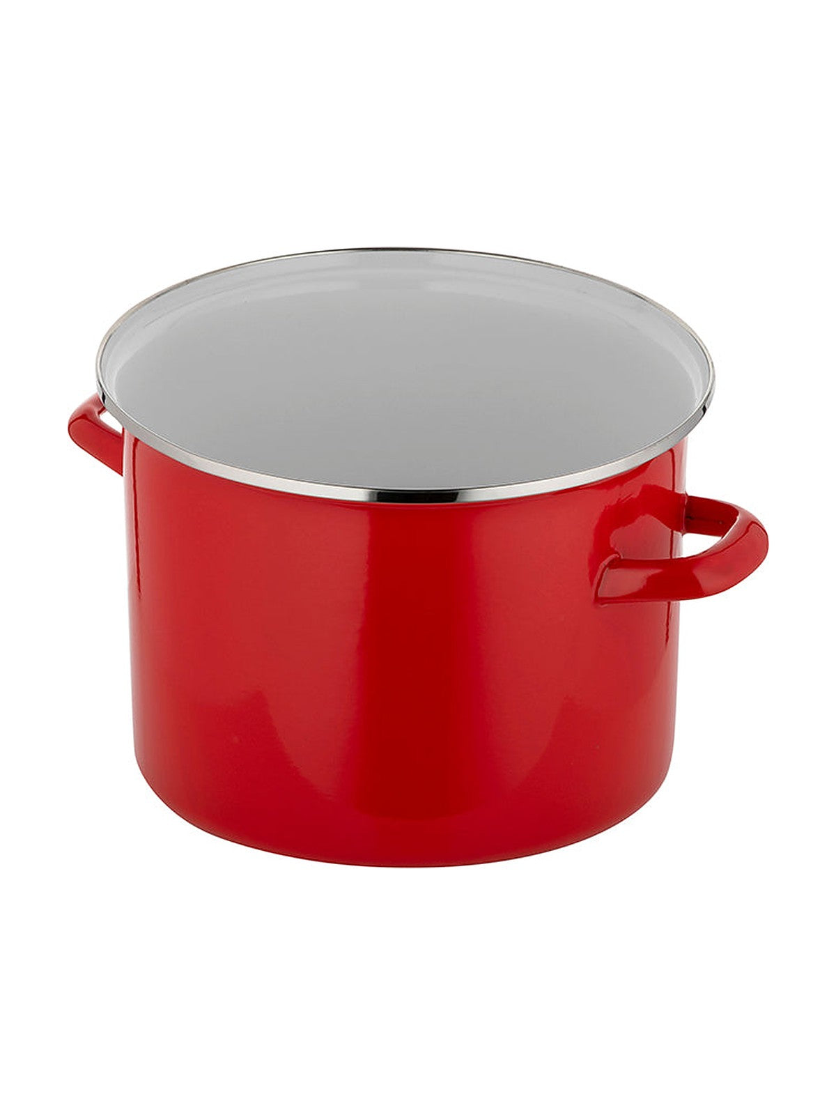 Garnek emaliowany prosty gładki 16cm 2,1l czerwony