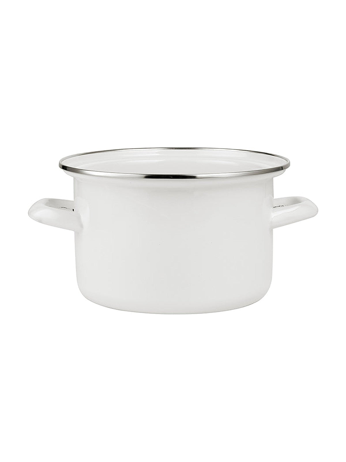Garnek emaliowany prosty gładki 18cm 3,0l kremowy